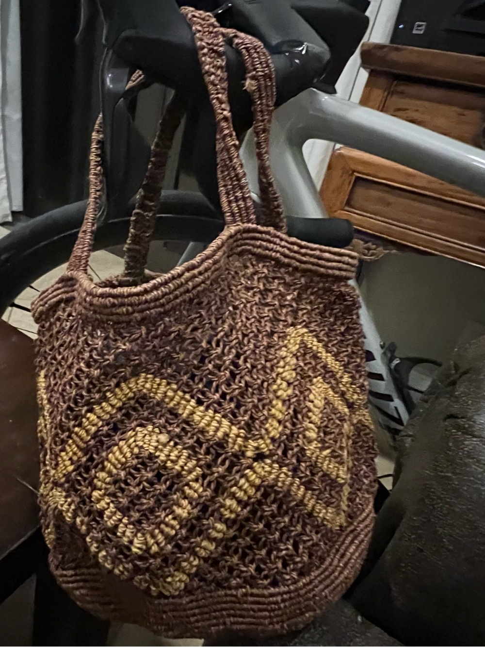 Handwoven St. Barts Caribbean Brown & Tan Purse – Natural Fiber
